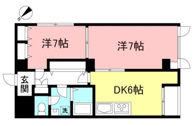サニーコート29(2DK/6階)の間取り写真
