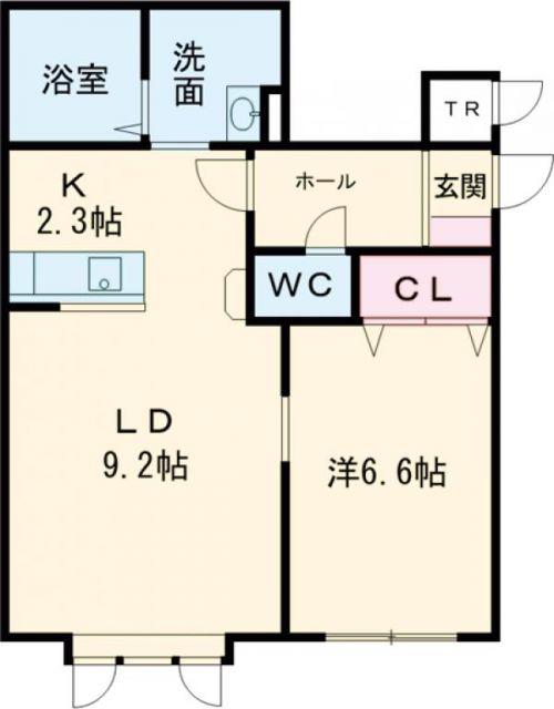 スカイベースII(1LDK/1階)の間取り写真