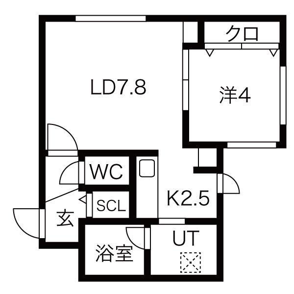 ULUCUS(1LDK/3階)の間取り写真