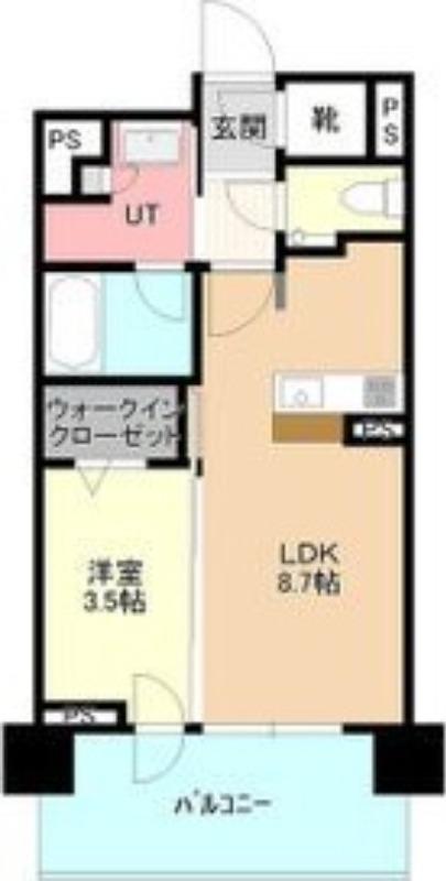 デュオヴェール札幌北大前グレイス(1LDK/8階)の間取り写真