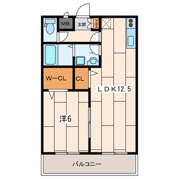 スカイビレッジ(1LDK/1階)の間取り写真