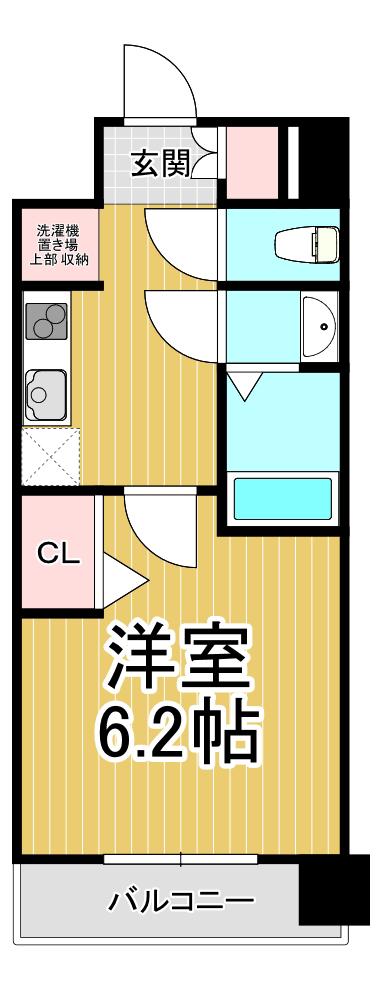 プレリス尼崎レーネヴィア(1K/3階)の間取り写真