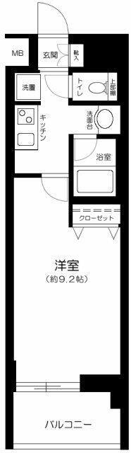 レガスタ錦糸町(1K/2階)の間取り写真