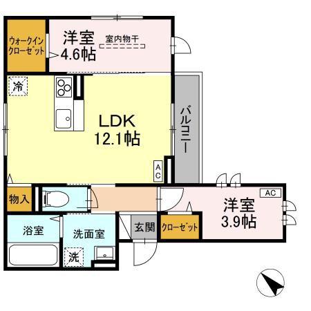 DーROOM二軒茶屋T T(2LDK/2階)の間取り写真