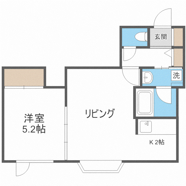 フォーサイト南郷(1LDK/2階)の間取り写真