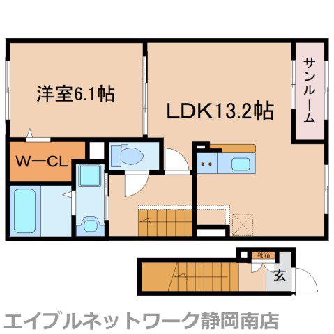 グランヒルズ瀬古(1LDK/2階)の間取り写真