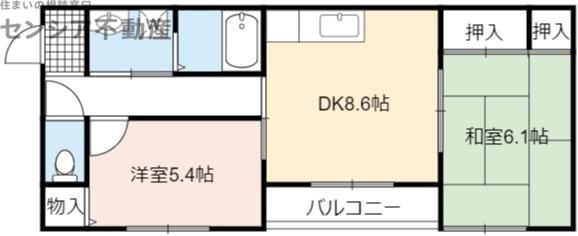カーサヴェルデ(2DK/1階)の間取り写真