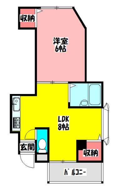 ニューシビックハイム(1LDK/3階)の間取り写真