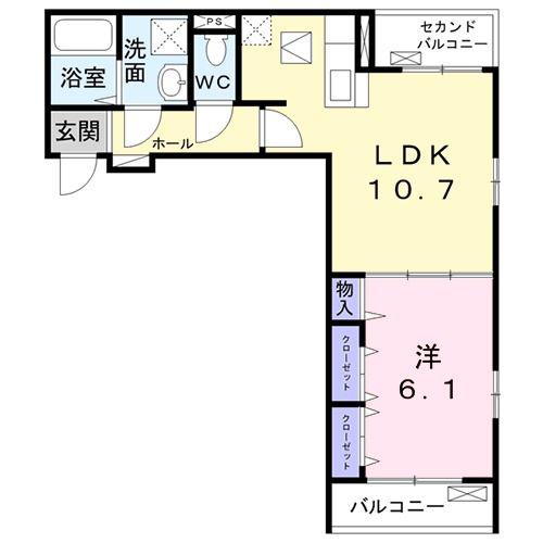アバンセVI(1LDK/1階)の間取り写真