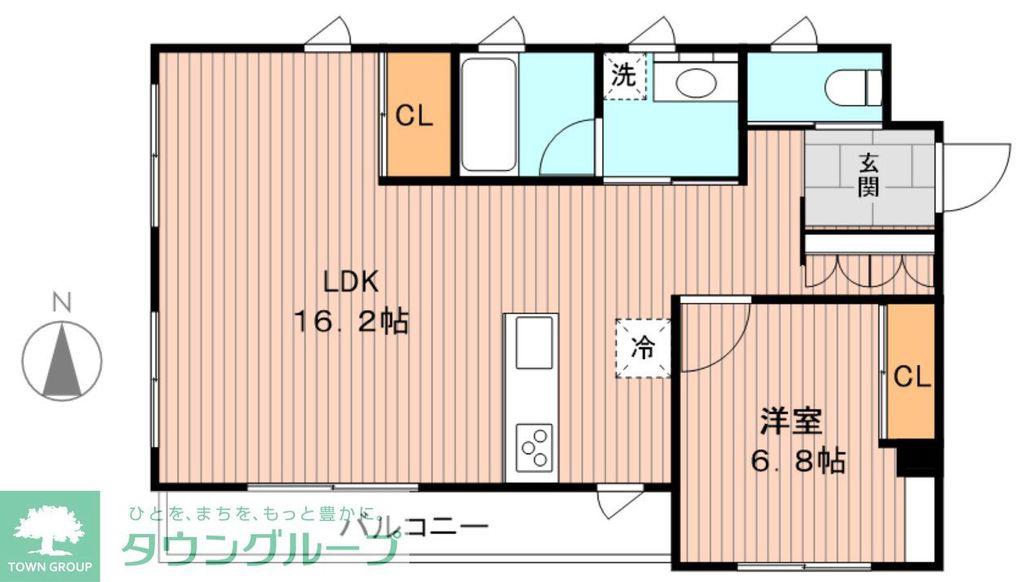 CASA EST(1K/2階)の間取り写真