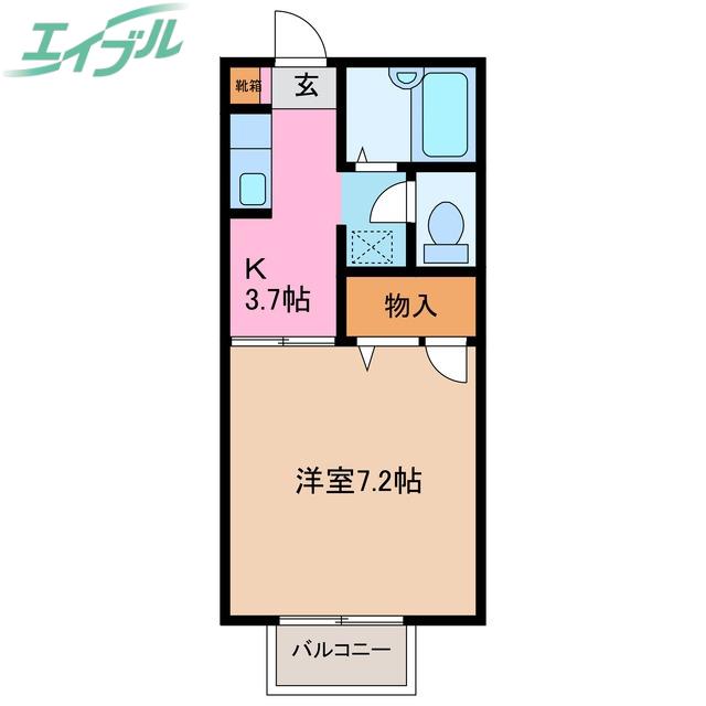 セフィラ西日野A棟(1K/2階)の間取り写真