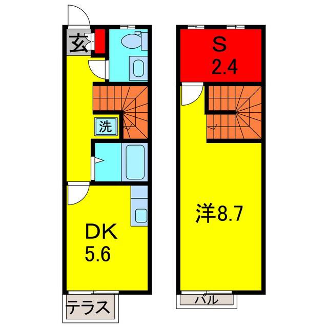 グレイス浜野A(1SDK/1階)の間取り写真