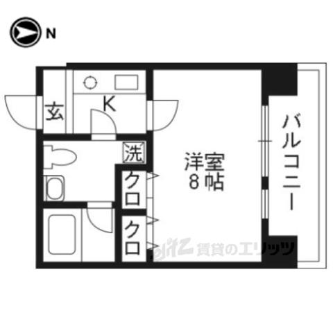 プレサンスNEO京都烏丸(1K/7階)の間取り写真