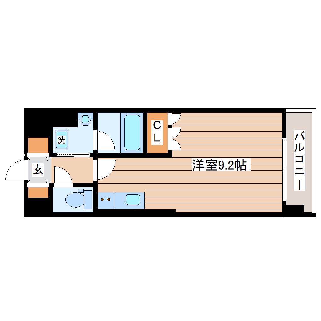 セレブアロース長町(ワンルーム/8階)の間取り写真