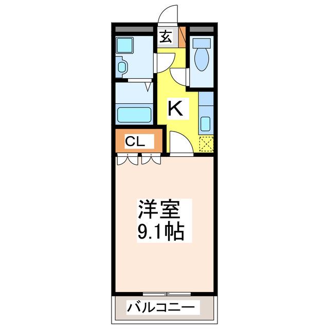 メゾンサンフィット(1K/1階)の間取り写真