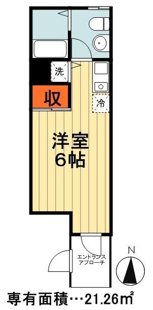 RIGATO F(ワンルーム/2階)の間取り写真