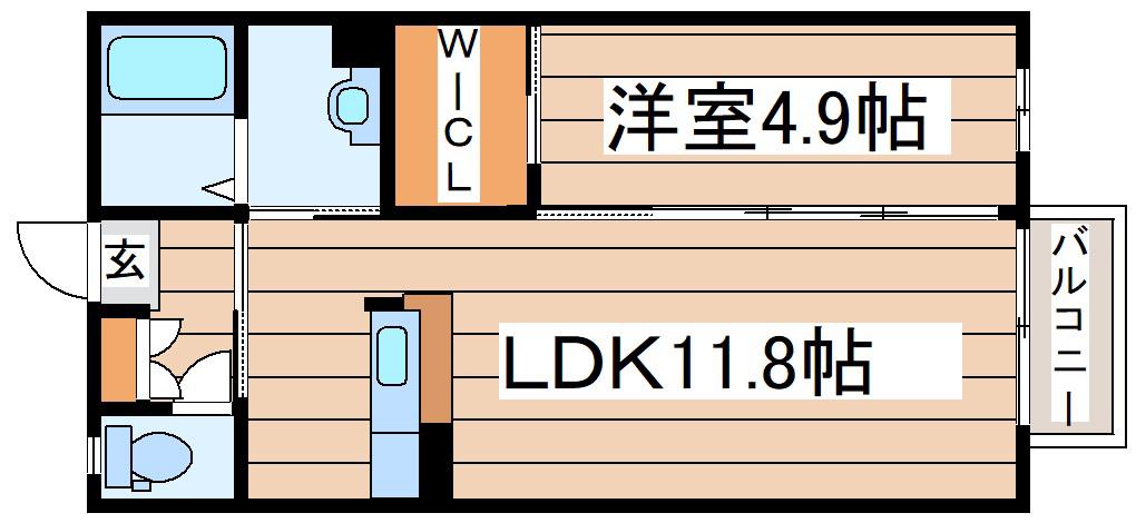 元町壱番館(1LDK/2階)の間取り写真