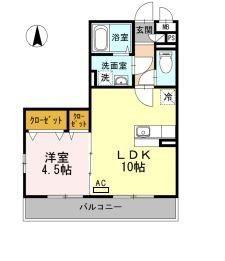 コモド元住吉(1LDK/3階)の間取り写真
