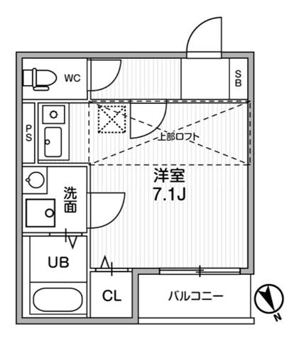 TS CUORE 調布(ワンルーム/2階)の間取り写真