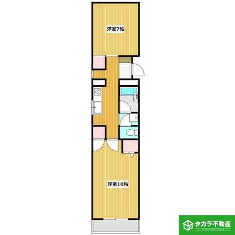 エンリエール城崎(2K/5階)の間取り写真