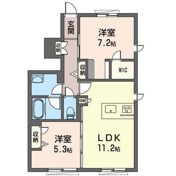 サラ A(2LDK/1階)の間取り写真