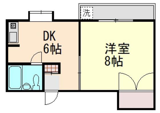 川本ビル(1DK/3階)の間取り写真