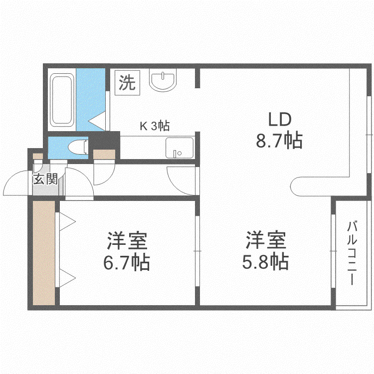 ホークメゾン札幌3号館(1LDK/3階)の間取り写真