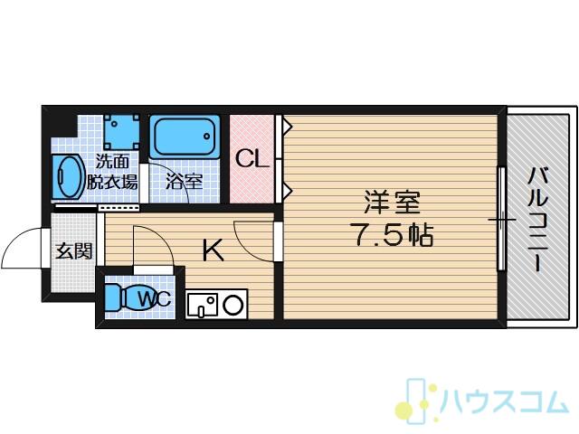 エルカーサ正雀Ⅰ(1K/3階)の間取り写真