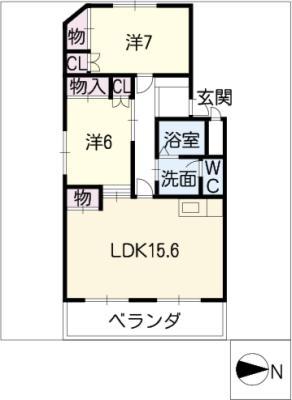 アーバンM・M(2LDK/3階)の間取り写真