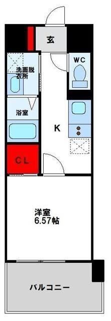 KSK南小倉コアプレイス(1K/4階)の間取り写真