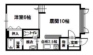 プレジデントF(1LDK/2階)の間取り写真