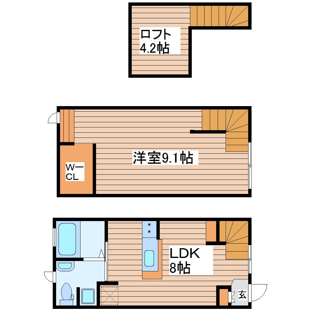 ALTAIR(1LDK/1階)の間取り写真