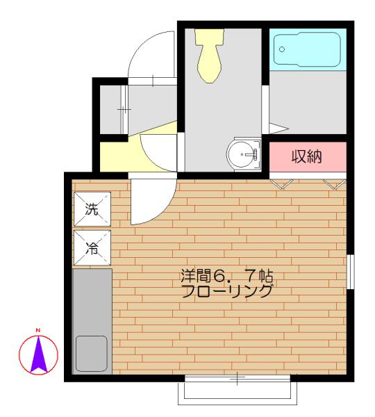 ステラコート(ワンルーム/2階)の間取り写真