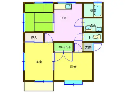 ハイツグランディール C(3DK/2階)の間取り写真