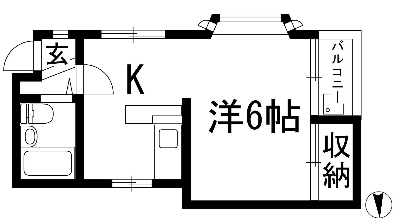 ストークハイツ木村(1K/1階)の間取り写真