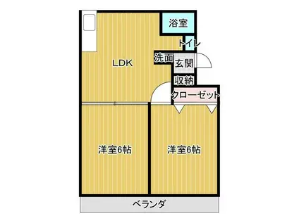 ハイツスズエ(2LDK/1階)の間取り写真