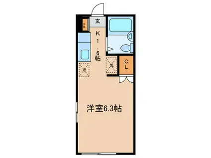 ハイムSHIRAI(1K/1階)の間取り写真