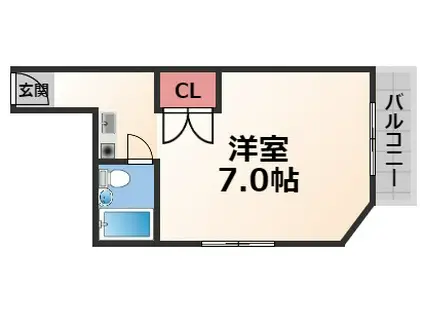 シャローム高井田(ワンルーム/4階)の間取り写真