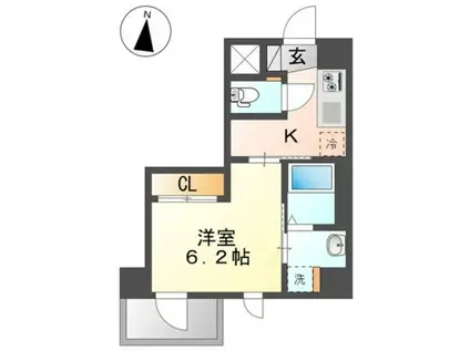 クレスト タイガー(1K/5階)の間取り写真