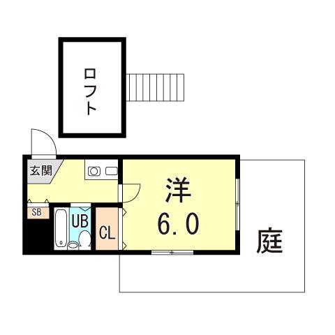ヒルズパレス神戸塩屋(1K/2階)の間取り写真