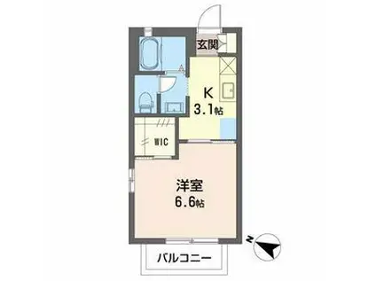 スウィートエンジェルII(1K/2階)の間取り写真