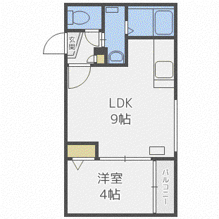 プレシェルト南円山(1LDK/3階)の間取り写真