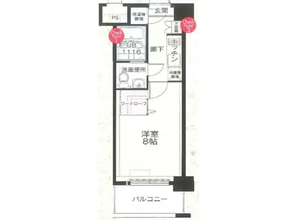 ORIENT BLDNO.81クラブアマリージュ(1K/3階)の間取り写真