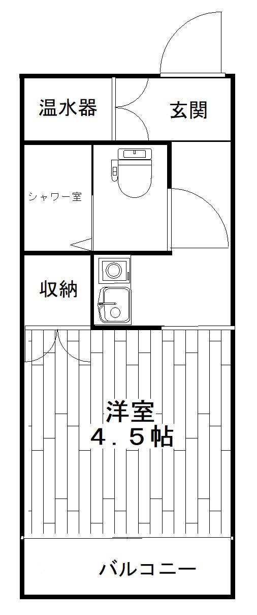 ホワイトハイツ(1K/4階)の間取り写真