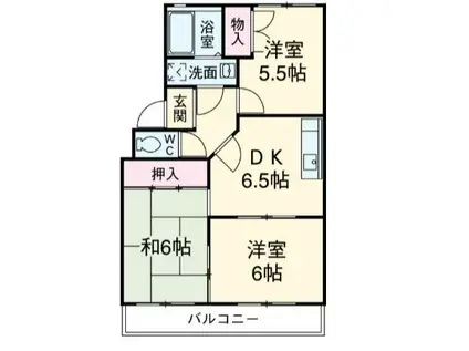 サンパレス(3DK/3階)の間取り写真