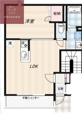 ルミエール・ソレール(1LDK/1階)の間取り写真