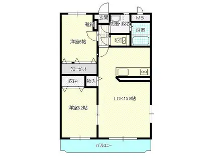 FIELDII(2LDK/2階)の間取り写真