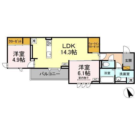 DS LIEN A(2LDK/3階)の間取り写真