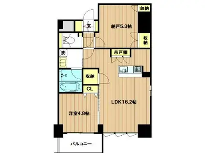 スプランディット上本町ウエスト(1SLDK/12階)の間取り写真
