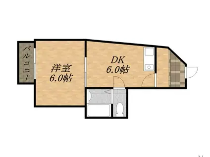 サンパレス仁川(1DK/3階)の間取り写真